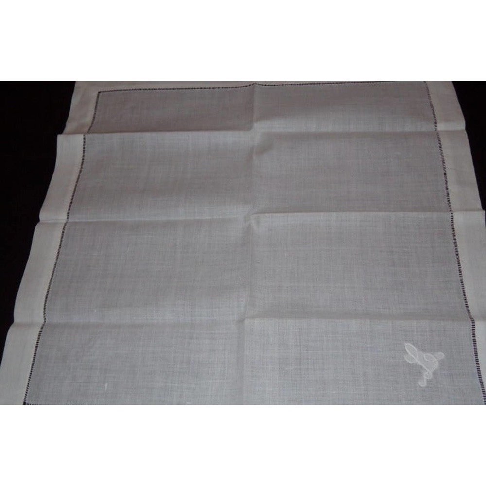 12 PC EMBROIDERY CURSIVE L CLOTH NAPKINS - Picture 5 of 7